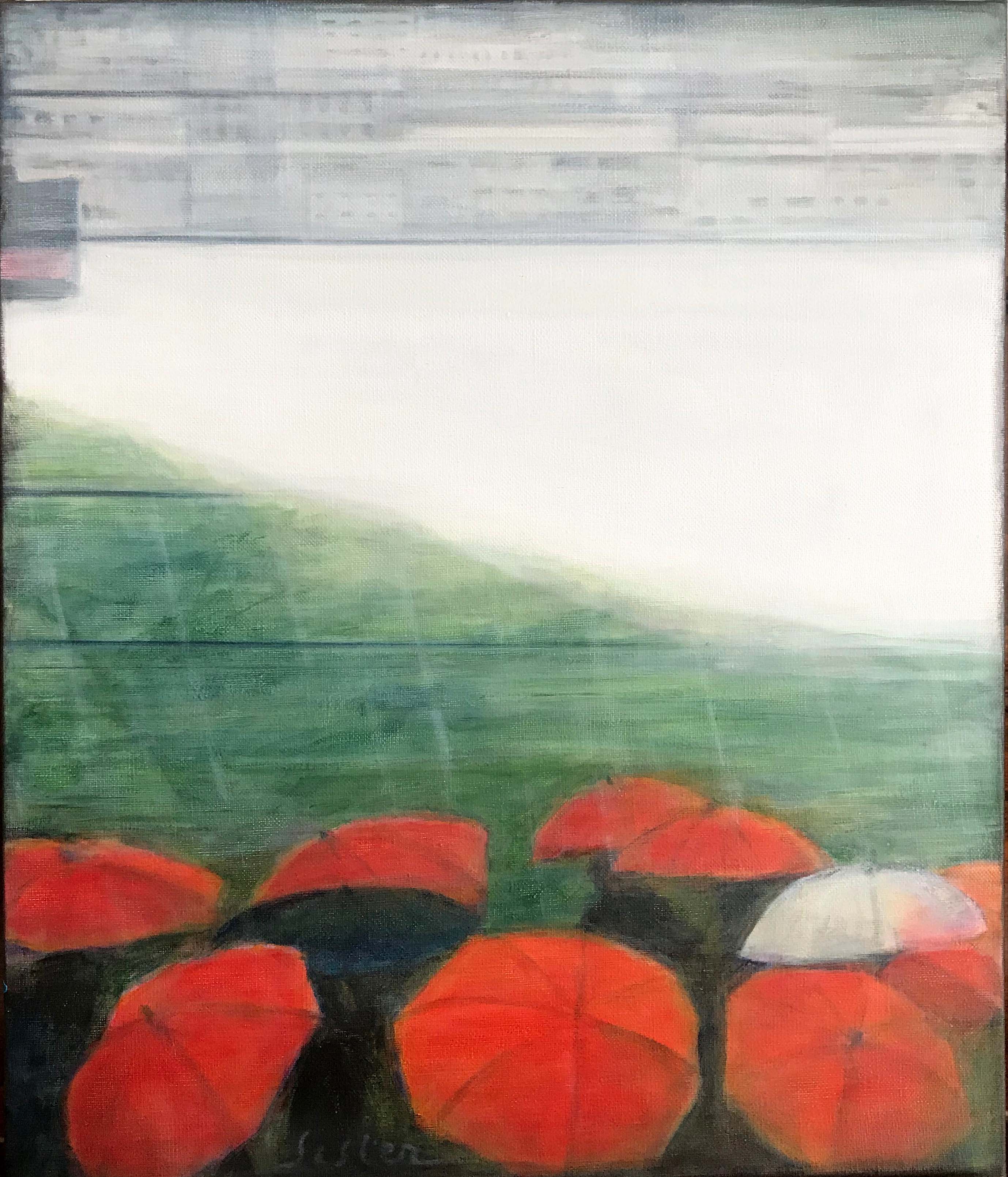 PLUIE SOUDAINE (NAGASAKI) - TECHNIQUE MIXTE, 46x55 CM